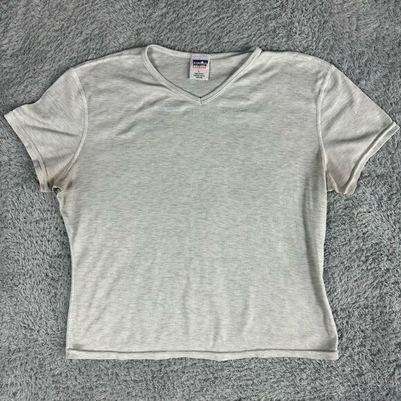 Patagonia Capilene Women's Short Sleeve Tee Shirt L Grey V Neck - Picture 1 of 13
